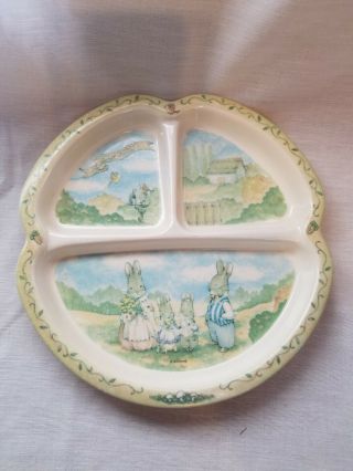 Baby Childs Dish Vintage Peco Peter Rabbit Divided,  Sectioned Plate