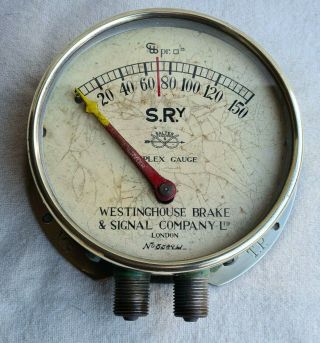 S.  R.  Southern Railway Westinghouse Brake & Signal Company Duplex Pressure Gauge