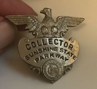 Vintage Florida Sunshine State Parkway Turnpike Toll Collector Hat Badge