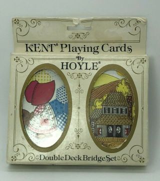 Vintage Kent Playing Cards Hoyle Double Deck Bridge Packs Hobby Doll Farm