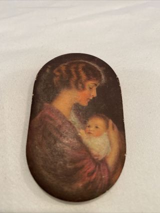 Vintage Mother Child Pin Keeper Prudential Insurance Advertising