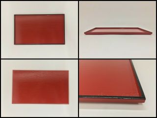 30 18 Japanese Wooden Sencha Obon Tray Vintage Lacquer Ware Red Square H022