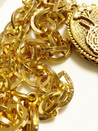 Vtg Unicorn Locket Bracelet Signed Germany Perfume Gold tone Link 3