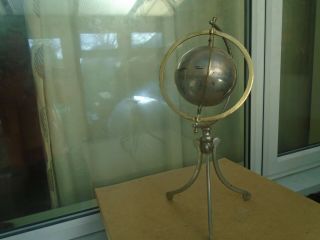 Stylish Antique Metal Armillary Sphere Unusual Attic Find Display Piece