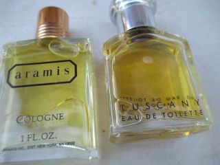 Vintage Aramis & Tuscany Cologne 1 Oz Bottles 95 Full