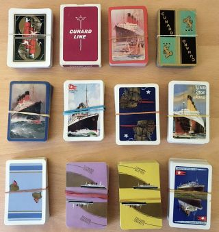 12 Packs Of Cunard / White Star Line Playing Cards.  Olympic & Titanic Interest.