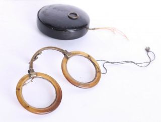 Antique Japanese Horn And Brass Glasses 18.  C.