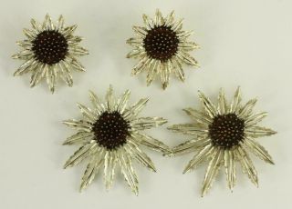 Vintage Costume Jewelry 1961 Sarah Coventry Set Pin Pendant Earrings Starburst