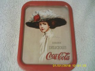 Vintage 1971 Coke / Coca Cola Tray W/ 1909 Coca Cola Girl Hamilton King Usa