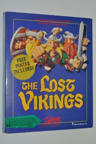 The Lost Vikings Ibm Pc Game Vintage 1993 No Poster 3.  5” Floppy