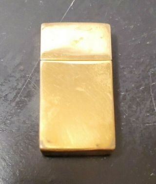 Vintage Brass Gold Tone Metal Gillette Razor Blade Case Box Bank Holder Solid