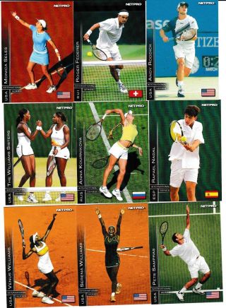 2003 Netpro International Tennis Factory 90 Card Set Nadal - Serena Williams Rc