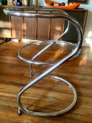 Vintage Mid Century Modern Mcm Chrome Accent Chair Base Sculpture