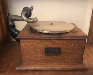 Antique Oak Victor Victrola Vv - Vi Table Top Phonograph Talking Machine,