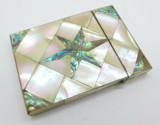 A Late 19th Century Abalone & Mother Of Pearl Visiting Card Case