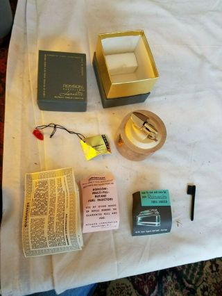 Vintage Ronson Varaflame Luralite Butane Table Lighter W/ Box Paper