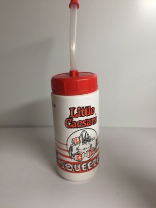 Vintage Chug - A - Jug Little Caesars Squeezer Bottle W/ Straw & Lid 1989 Coca - Cola