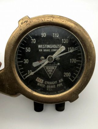 Antique Brass Westinghouse Air Brake,  Beacon Gage Co.