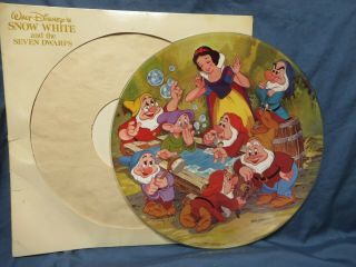 Vintage Disney Snow White,  The Seven Dwarfs Lp Picture Disc Vinyl Record Album