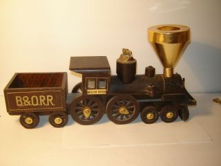Vintage B.  &o.  Railroad Wood & Metal 15 " Steam Locomotive,  Water Funnel Ashtray