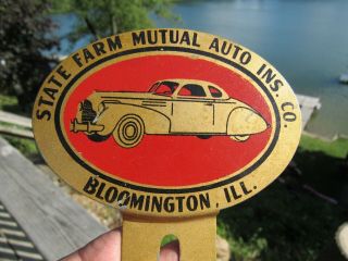 Vintage State Farm Mutual Auto Ins.  Co.  License Plate Topper Bloomington,  Ill