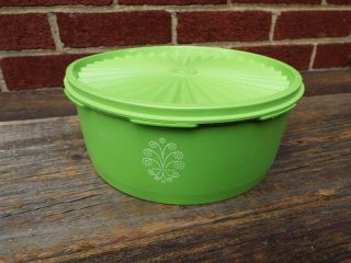 Tupperware Vintage Retro Green Canister 1204 With Servalier Lid 1205