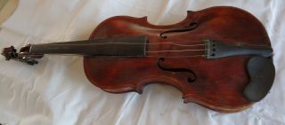 Antique Estate Violin Attrib.  Adolf Kessler After Francesco Ruggeri / 4/4 Size