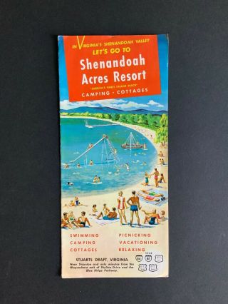 Shenandoah Acres Resort Stuarts Draft,  Virginia.  Vintage Brochure