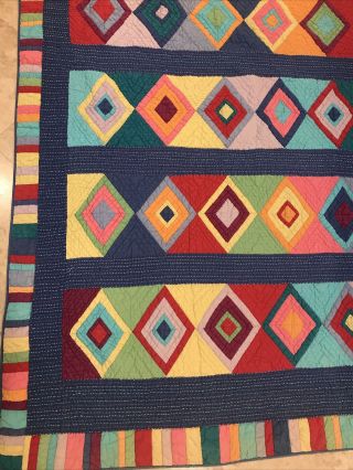 The Company Store Patchwork Quilt Cotton Multi - Color Vintage Inspired 61 " X80 "
