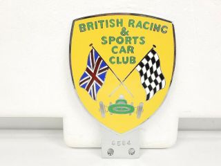 Vintage Brscc British Racing & Sports Car Club Member Auto Badge Collett England