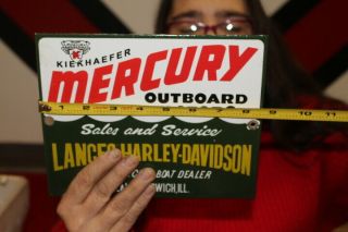 Mercury Boat Motors Harley Davidson Motorcycle Gas Oil Porcelain Metal Sign 3