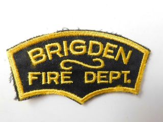 Bridgden Fire Department Vintage Patch Badge Ontario Canada Firefighter