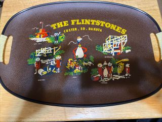 Vintage Flintstones Bedrock City Custer,  South Dakota Plastic Tray