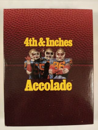 Vintage 4th & Inches By Accolade 3.  5 " Disk Ibm Pc,  Tandy Big Box 1988 Complete