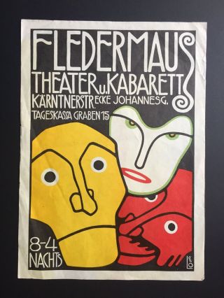 Secessionist Cabaret Fledermaus Wiener Werkstatte Small Poster