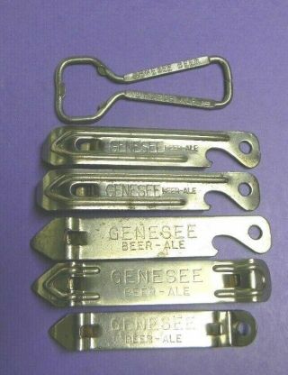 6 Dif.  Vintage Genesee Beer 12 Horse Ale Bottle Can Openers Rochester York