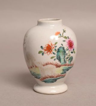 An Attractive Antique 18thc Chinese Porcelain Tea Caddy C.  1760