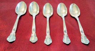 Set Of Five Gorham Chantilly Sterling Silver Teaspoons Marked 5 7/8 "