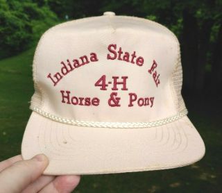 Vintage Indiana State Fair 4 - H Horse & Pony Cap