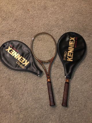 2 Pro Kennex Golden Ace Wood/graphite Tennis Racquet Vintage