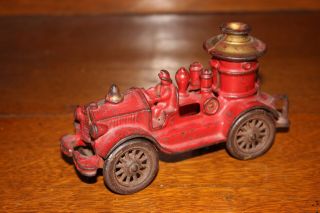 Antique Cast Iron Toy Kenton Hubley Arcade Fire Engine Pumper Truck.