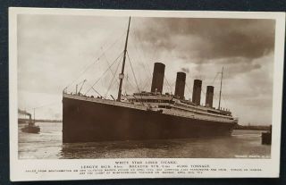 White Star Line Titanic Postcard.  Signed By Survivor Bv Dean.