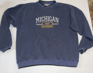 Vintage Men’s Michigan Wolverines Blue Sweatshirt Size Large
