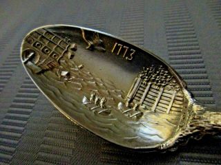 Shiebler Souvenir Spoon Boston Tea Party Sterling Silver.  925 1773 Indians Sons