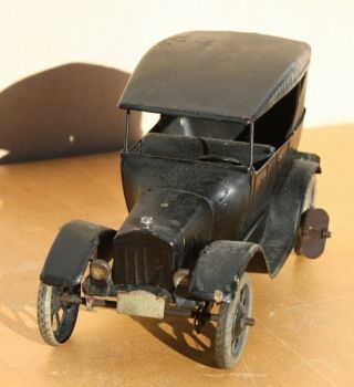 Antique Bing 1920 ' s Ford Model T Phaeton tin wind - up car 2