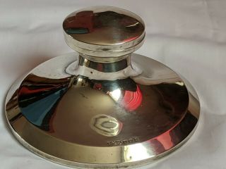 Quality Sterling Silver Capstan Inkwell Birmingham 1917 Miller Bro 