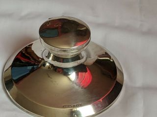Quality STERLING SILVER CAPSTAN INKWELL Birmingham 1917 MILLER BRO ' S good 2