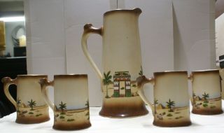 Leisy Brewing Co Antique Beer Pitcher and (4) mug set 2