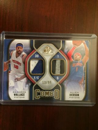 2009 - 10 Ud Sp Game Combo Materials Rasheed Wallace & Allen Iverson /99
