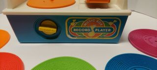 Vintage 1987 Fisher Price Wind - Up Music Box Record Player 5 Discs